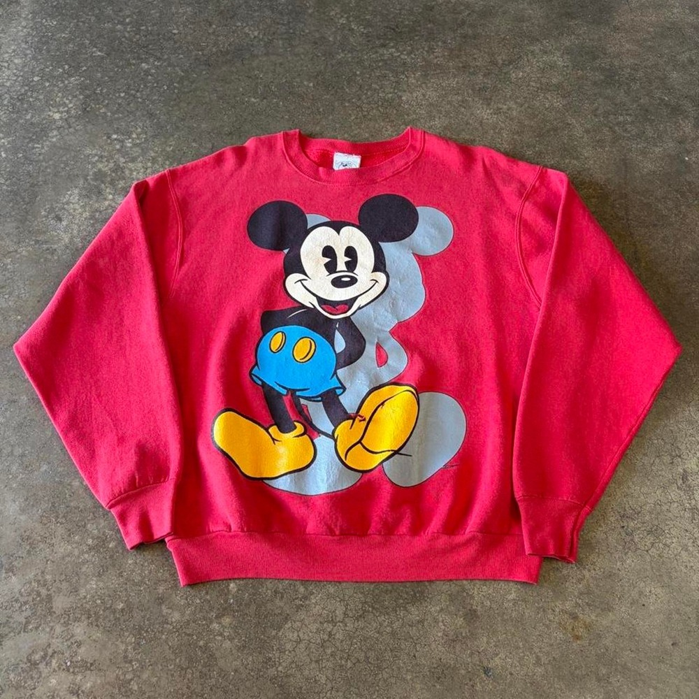 90s mickey mouse red sweatshirt